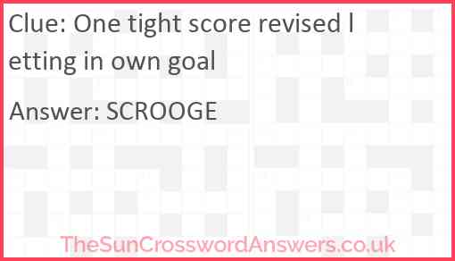 One tight score revised letting in own goal Answer