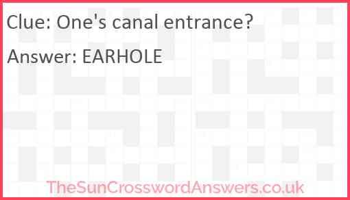 One's canal entrance? Answer