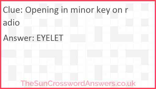 Opening in minor key on radio Answer