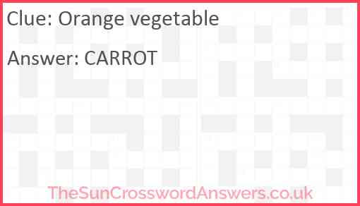 Orange vegetable Answer