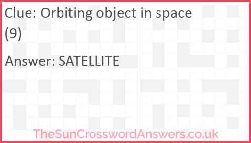 Orbiting object in space (9) Answer