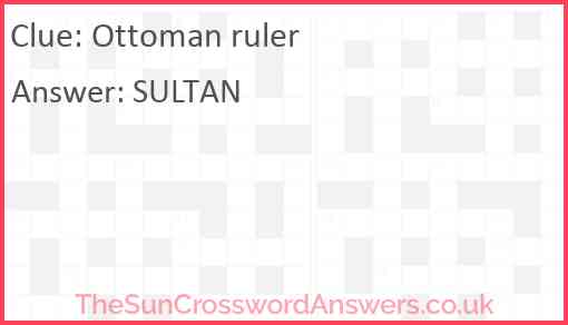 Ottoman ruler Answer