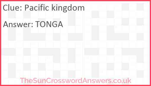 Pacific kingdom Answer