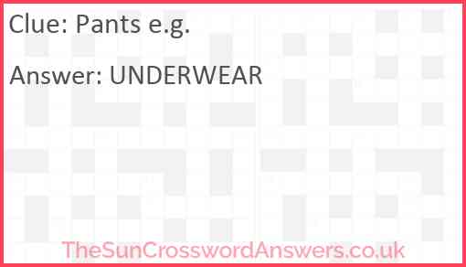 Pants e.g. Answer