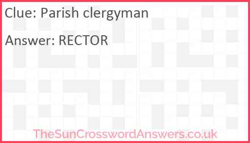 Parish clergyman Answer
