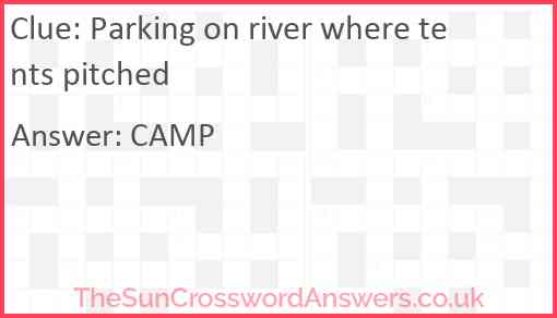Parking on river where tents pitched Answer