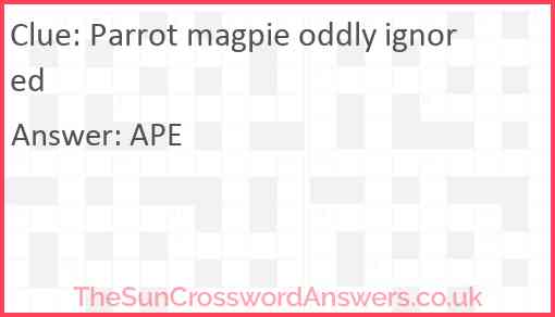 Parrot magpie oddly ignored Answer