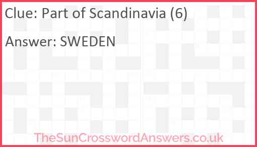 Part of Scandinavia (6) Answer