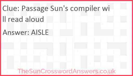 Passage Sun's compiler will read aloud Answer