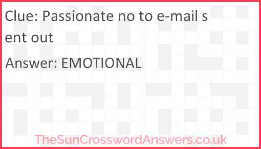 Passionate no to e-mail sent out Answer