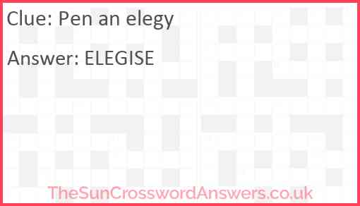 Pen an elegy Answer