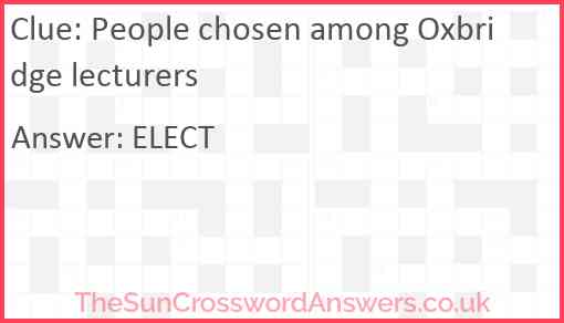 People chosen among Oxbridge lecturers Answer