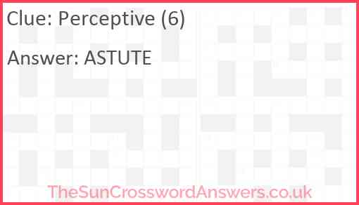 Perceptive (6) Answer