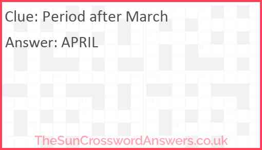 Period after March Answer