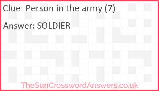 Person in the army (7) Answer