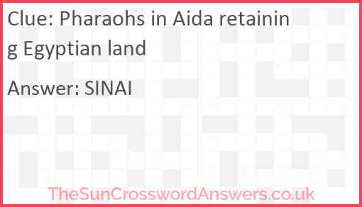 Pharaohs in Aida retaining Egyptian land Answer