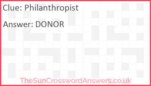 Philanthropist Answer