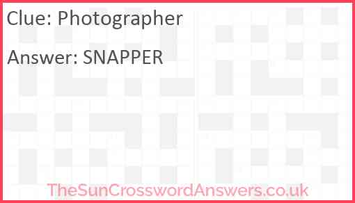 Photographer Answer