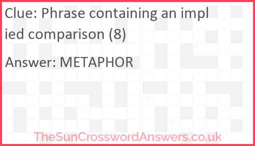Phrase containing an implied comparison (8) Answer