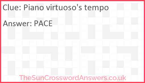Piano virtuoso's tempo Answer