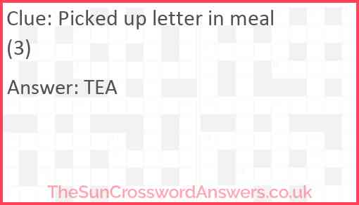 Picked up letter in meal (3) Answer