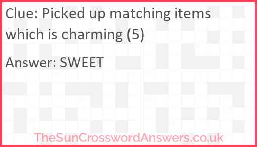 Picked up matching items which is charming (5) Answer