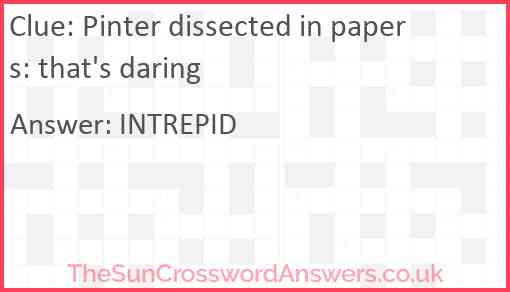 Pinter dissected in papers: that's daring Answer