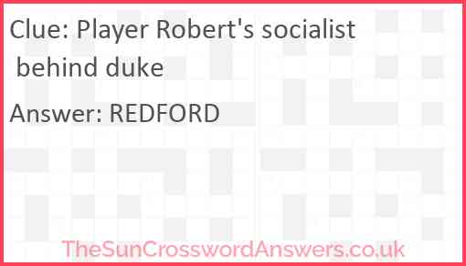 Player Robert's socialist behind duke Answer