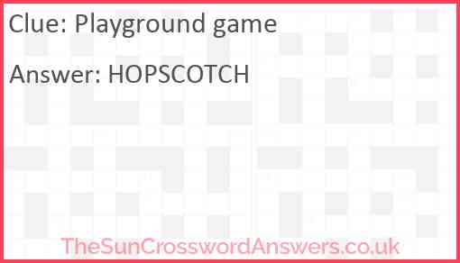 Playground game Answer