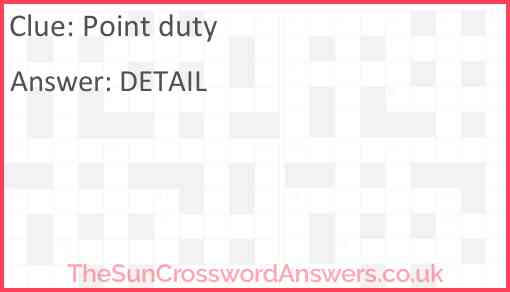 Point duty Answer