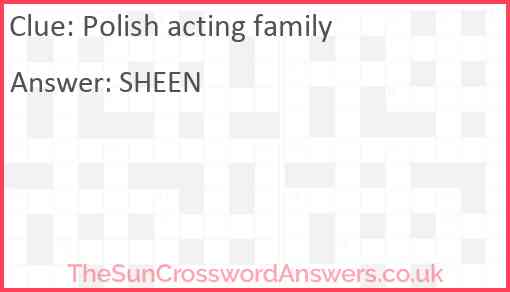 Polish acting family Answer