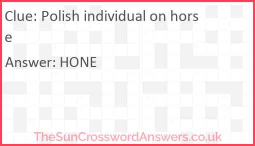 Polish individual on horse Answer