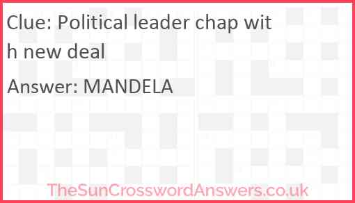 Political leader chap with new deal Answer