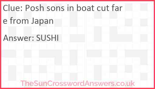 Posh sons in boat cut fare from Japan Answer