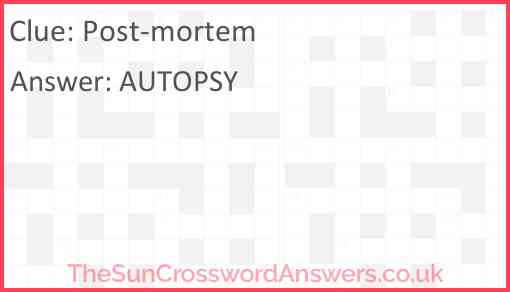 Post-mortem Answer