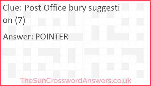 Post Office bury suggestion (7) Answer