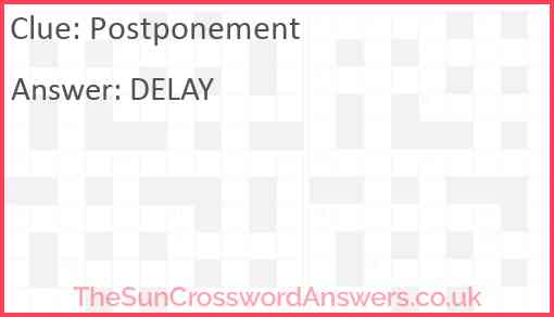 Postponement Answer