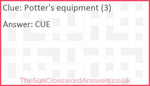 Potter's equipment (3) Answer