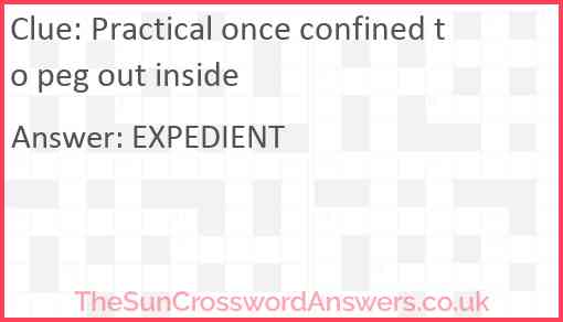 Practical once confined to peg out inside Answer