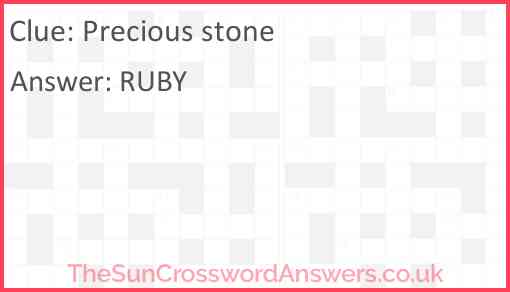 Precious stone Answer