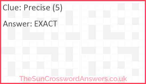 Precise (5) Answer