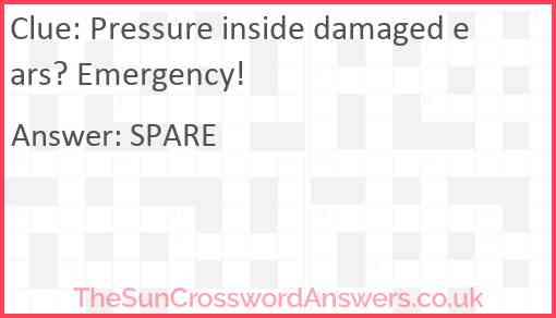 Pressure inside damaged ears? Emergency! Answer