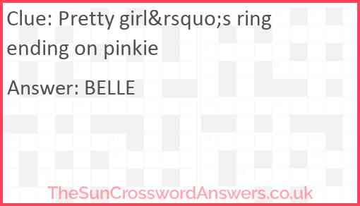 Pretty girl&rsquo;s ring ending on pinkie Answer