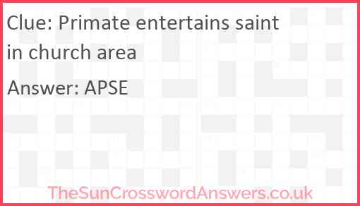 Primate entertains saint in church area Answer