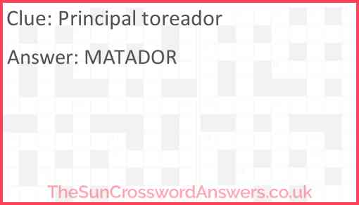 Principal toreador Answer