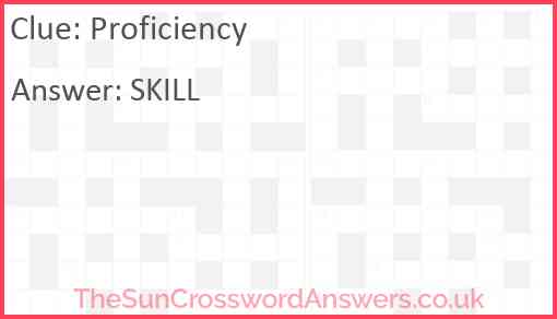 Proficiency Answer