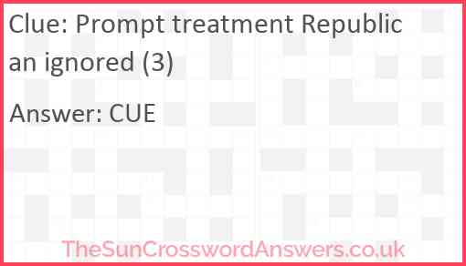 Prompt treatment Republican ignored (3) Answer