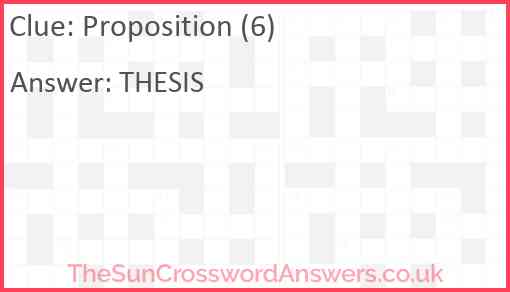 Proposition (6) Answer