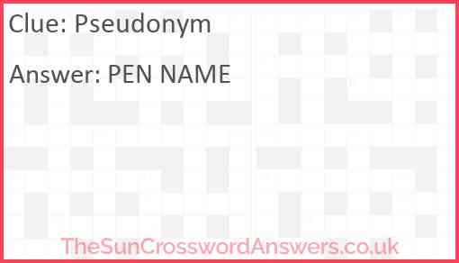 Pseudonym Answer