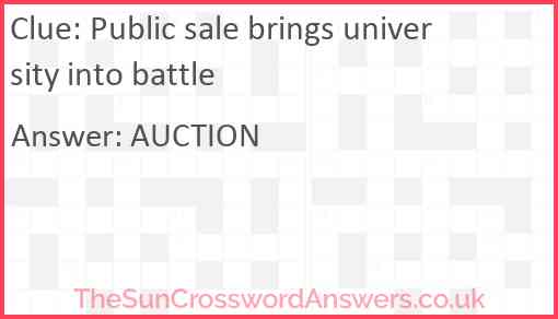 Public sale brings university into battle Answer